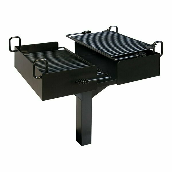 Ultra Site 627 28'' Inground Mount Cantilever Group Grill with 4'' Square Post 38A627IG